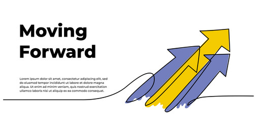 continuous line design of arrow one vector image