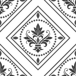 elegant damask frame seamless tile pattern vector image