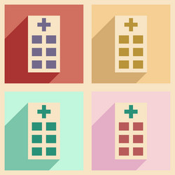 flat with shadow concept and mobile application vector image