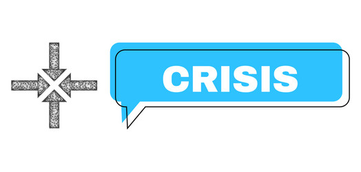 misplaced crisis chat balloon and net mesh vector image