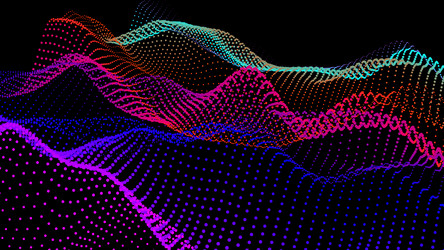 sea waves from node hud data dots flow research vector image