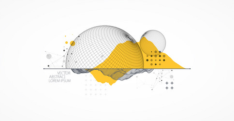 sphere theme with connected lines in technology vector image