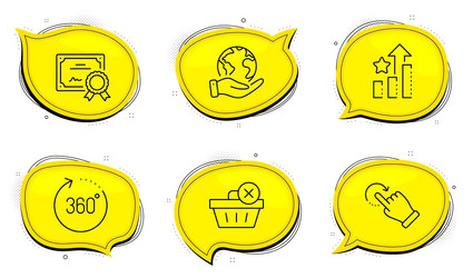 360 degrees rotation gesture and delete purchase vector image