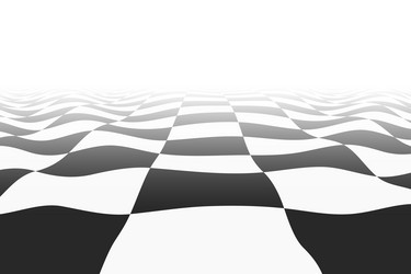 background with wavy distorted checkered surface vector image