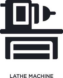black lathe machine isolated icon simple element vector image