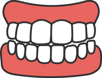 Dentures color icon vector