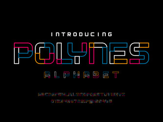 Dynamic Line Alphabet Set vector image