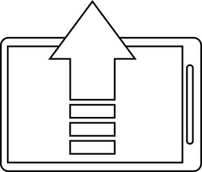 mobile phone upload arrow gadget thin line vector image