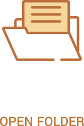 open folder concept 2 colored icon simple line vector image