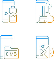 phone errors gradient linear icons set vector