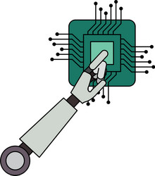 processor circuit with robot hand vector image