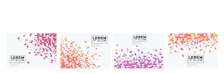 set colorful gradient triangle on white vector image