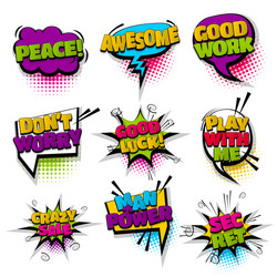 Set hand drawn effects comic speech bubbles Vector Image