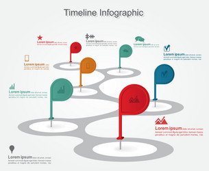 Timeline Data Charts with Icons vector image