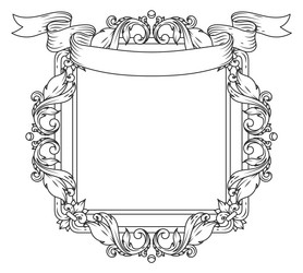 a white frame with ribbon and design of leaves vector image