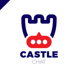castle shield simple minimalist logotype secure vector image