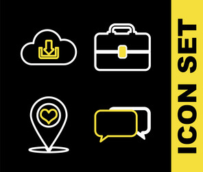 Chat Toolbox with Map & Heart Icon Set vector image