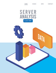 data analysis technology with tablet device vector image