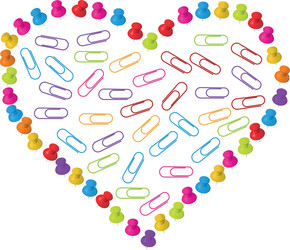 Heart of clips and pins vector