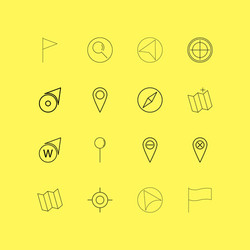 map and navigation linear icon set simple outline vector image