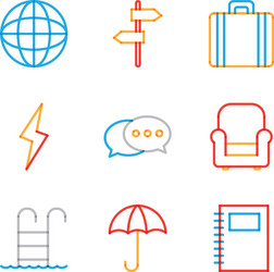 objects multiply line style icon set design vector image