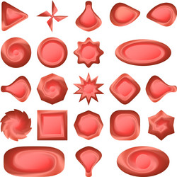 Set red buttons different forms vector