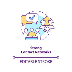 Strong contact networks concept icon vector