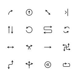 black arrows icon set pointers for navigation vector image