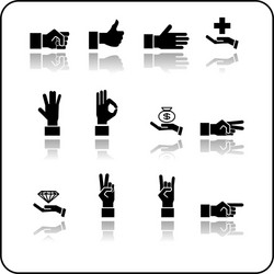Cartoon gestures showed by human hands Royalty Free Vector