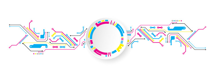 abstract technological background with various vector image