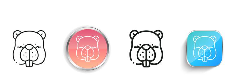 beaver icon thin linear regular and button style vector image
