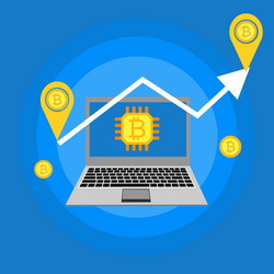 blockchain scheme mining crypto currency server vector image