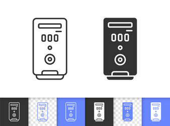 computer case simple black line icon vector image