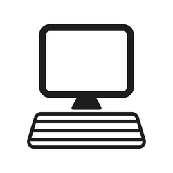 computer monitor icon screen keyboard shape vector image