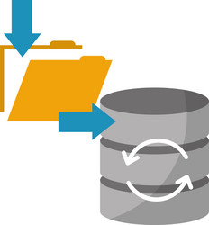 data center disks with folder isolated icon vector image