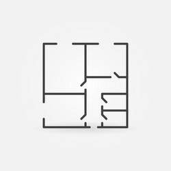 Floor plan linear icon Royalty Free Vector Image