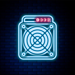 Glowing neon line asic miner icon isolated vector