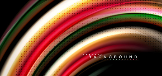 multicolored wave lines on black background design vector image