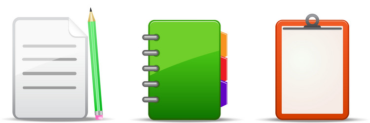 note address book icon set vector image