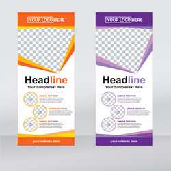 roll up banner vertical design template vector image