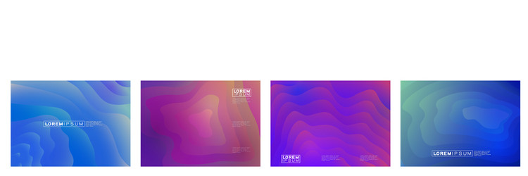 set colorful gradient triangle on white vector