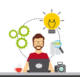 software developer and programmer vector image
