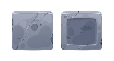 stone square sliders for gui game interface old vector image