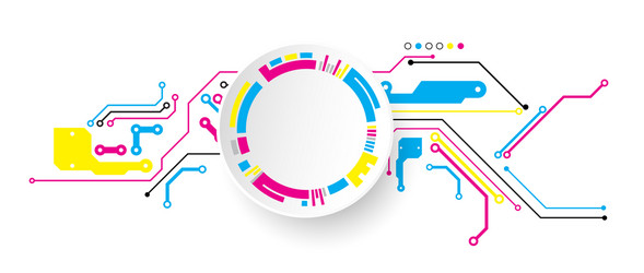 abstract technological background with various vector image