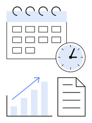 scheduling and time management with calendar vector image
