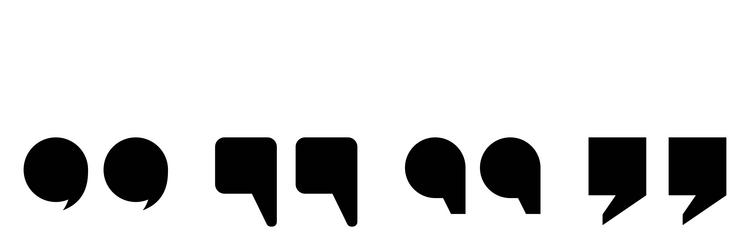 set of quotation marks for apps and web flat vector image