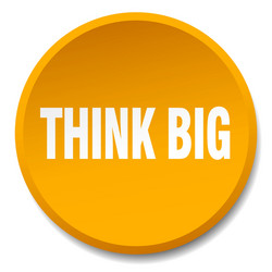 think big orange round flat isolated push button vector image