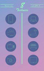 unique thin line icons set of computer hardware vector image