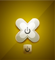 glass transparent effect power start button vector image