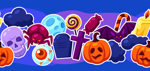happy halloween seamless pattern with celebration Vector Image